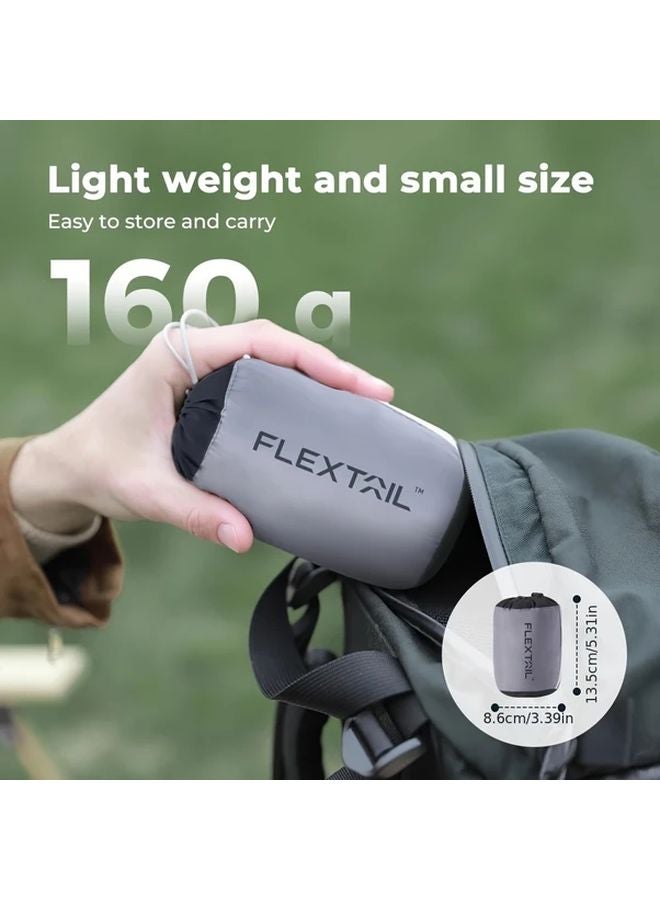 Gray Inflatable Camping Pillow For Travel Hiking Office With Washable Cover Neck Waist Support - Image 1